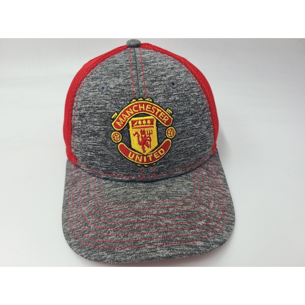Youth Manchester United New Era 9Forty Mesh Adjustable Hat Cap Soccer Gray Red